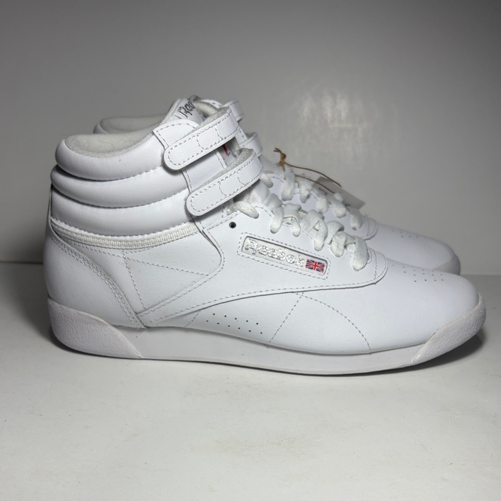 Reebok Freestyle F/S High-top Women’s US 8 White/Silver Sneakers #2431